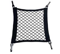 ZMaglorian Filet de Rangement Moto 30x28 cm, 4 Crochets - Élastique Polyvalent pour Panier Vélo, Scooter, Voiture et Casque - Filet à Bagages Résistant pour Transport Sécurisé