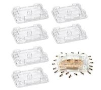 ZMaglorian Lot 6 Boîtes Appâts Fourmis pour Intérieur et Extérieur, Piège à Fourmis en Plastique Non Toxique sans Appât, Protection pour Animaux et Enfants