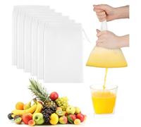 ZMaglorian Lot de 8 Sacs à Lait de Noix - en Tissu à Mailles Fines - Réutilisables - avec Cordon de Serrage - en Nylon et Coton - pour Fromage, jus de Fruits, café, jus de légumes (Nylon, 20 × 30 cm)