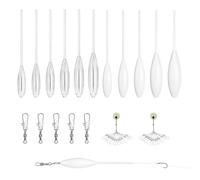 ZMaglorian Pêche Truite pour Pêcheurs Sportifs: 30 Pièces Kit Accessoires (5 Émerillons Triples + 20 Billes Caoutchouc), Flotteurs 6-20g Flottants & Semi-Plongeants pour Eau Peu Profonde