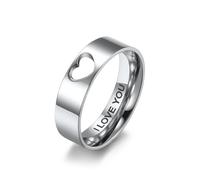 ZMANYIJEW Bague assortie pour couple « I Love You » - Bague de fiançailles pour elle ou lui - Bagues assorties - Cadeau de Saint-Valentin, taille 6-11, Acier titane, Aucune pierre précieuse
