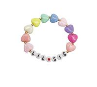 ZMANYIJEW Bracelet avec inscription « Big Little Sister » - Cadeau pour filles - Bracelet en forme de cœur arc-en-ciel pour sœurs - Bijou pour sœur, Acrylique, Pas de gemme