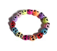 ZMANYIJEW Bracelet punk tête de mort gothique squelette bracelet Halloween crâne bracelet pour femme homme, adjustable, Résine, Pas de gemme