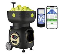 ZMAYPLUS Machine de balle de tennis à programmation intelligente avancée - Haute capacité avec application/télécommande, vitesse de service réglable et entraînement en plein air pour tous les niveaux