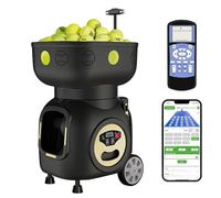 ZMAYPLUS Machine de balle de tennis à programmation intelligente avancée - Haute capacité avec application/télécommande, vitesse de service réglable et entraînement en plein air pour tous les niveaux