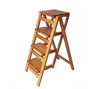 ZMAZHANG Chaise échelle de bibliothèque Pliante en Bois, échelle de bibliothèque Portable à 4 marches, Chaise Pliante Convertible, Tabouret d'affichage, pour bibliothèque, Cuisine à Domicile, travaux