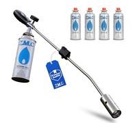 ZMC Désherbant 2,5 kW + 4 cartouches 227 g, brûleur piézoélectrique, flamme réglable jusqu'à 1400 °C, pour jardin et allée