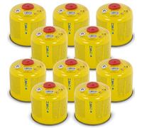 ZMC Lot de 10 cartouches de gaz de 300 g, à visser de 600 ml, avec gaz propane/butane, filetage Euro EN417 7/16", cartouche de valve compatible avec réchaud à gaz, brûleur à gaz, désherbeur, barbecue