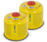 ZMC Lot de 2 cartouches de gaz de 300 g, à visser de 600 ml, avec gaz propane/butane, filetage Euro EN417 7/16", cartouche de valve compatible avec réchaud à gaz, brûleur de mauvaises herbes, barbecue