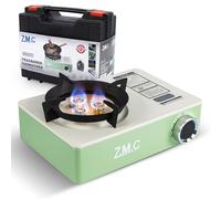 ZMC Réchaud à gaz 1 feu 3500 W avec système à 3 brûleurs et allumage piézoélectrique, réchaud de camping portable avec mallette de transport, compact et léger 1,4 kg, réchaud à gaz