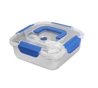 ZMCGNO Bac à légumes en acier inoxydable for le stockage des aliments, boîte lunch for nouilles et fruits, assiette épaisse for réfrigérateur, plat rectangulaire avec couvercle(2500ML,2PCS)