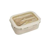 ZMCGNO Boîte à bento portable 850/1200 ml for enfants, boîte lunch étanche, contenant chauffant for micro-ondes, for adultes, hommes et femmes, avec ustensiles(Beige 850ml)