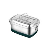 ZMCGNO Boîte à lunch en acier inoxydable 304, boîte bento isotherme double couche scellée, récipient de conservation des aliments frais et portable, bol chauffant(1.2L Two Grids)