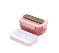 ZMCGNO Boîte à lunch portable double couche 1200/1500 ml, boîte bento for étudiants avec fourchette, cuillère, de rangement étanche for pique-nique(2 Layer-Pink)