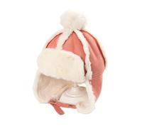 ZMCGNO Bonnet d'hiver doublé for Fille ou garçon, avec Cache-Oreilles, Style aviateur(1-3Y Orange Pink)