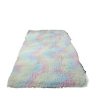 ZMCGNO Couverture de Chevet Moderne et Simple for Chambre à Coucher, Couleur Unie, Teinture par nouage, Salon, Fille, Tapis Sol en Peluche(Rainbow tie-Dye,80cmx160cm)