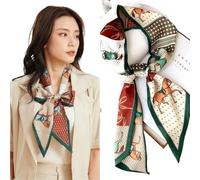 ZMCGNO Foulard en soie, serre-tête, bandoulière décorative for sac à main, foulard rétro, accessoires vestimentaires, couvre-chefs(Color 2)