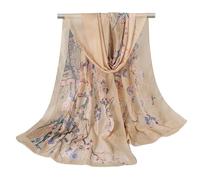 ZMCGNO Foulard en soie synthétique for femme, long foulard en gaze, protection solaire, sac à bandoulière, foulard(Khaki)