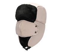 ZMCGNO Hiver Chaud Froid Épaississement Velours Hommes Femmes en Plein Air Nez Oreille Protection Coton Bomber Chapeau Peluche Coupe-Vent Masque(Khaki)