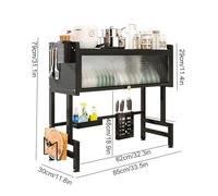 ZMCGNO Kitchen Drain Shelf 3-Tier Storage Cabinet Steel Over The Sink Dish Drying Rack Large The with Cover