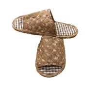 ZMCGNO Pantoufles D'intérieur En Coton For Femmes, Vintage, Motif Floral, Tapis De Chambre À Coucher, Semelle Souple, Chaussures Plates Voyage Antidérapantes(13 Men)