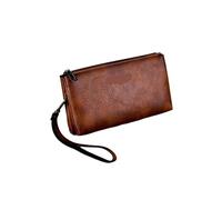 ZMCGNO Portefeuille Simple et rétro for Homme, Pochette d'affaires de Grande capacité, Fermeture éclair, Long
