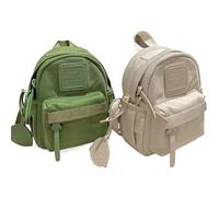 ZMCGNO Sac à dos de petite taille for filles, couleur unie, for loisirs en plein air, mini sac toile(White)