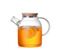ZMCGNO Théière en verre transparent de grande capacité avec filtre résistant à la chaleur et couvercle(1800ml)