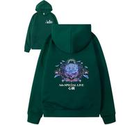 ZMCLZMD Ado Sweats À Capuche Graphique en Direct Hoodie Oversized Retro Trendy Style Couple's Top Unisex-Dark Green||x_s