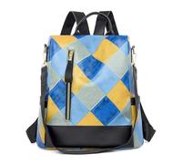 ZMCLZMD Backpack Cuir PU Pour Femmes Filles Sac À Dos Tendance Travail Avec Bandoulière Réglable Sac De Voyage Shopping Rendez Vous-Blue||32 * 32 * 14