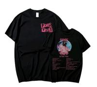 ZMCLZMD Lil Uzi Vert Manches Courtes 2023 Nouveau Album De Musique T-Shirt Bande Rose Rayé Motif Style Rétro Adapté Aux Hommes Et Aux Femmes-Black||m