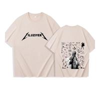ZMCLZMD Lil Uzi Vert Manches Courtes Luv Est Rage 2 2025 Plus Taille T-Shirt Musique Fans Street Hip-hop Style Convient pour Les Couples Unisex S-3XL-khaki||m