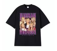 ZMCLZMD Miley Cyrus T-Shirts Hannah Montana Hip Hop Style Rétro T-Shirts Graphiques Design Peint Populaire Hip Hop Tendance pour Les Hommes Et Les Femmes-Black||3X_l