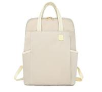 ZMCLZMD Mochila Informal De Cuero Para Hombre Y Mujer Bolso Para Ordenador Portátil Bolso Unisex Estilo Clásico-Off-white||30 * 12 * 17cm