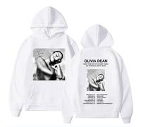 ZMCLZMD Olivia Dean Hoodies l'art De l'amour Cartoon Print Vêtements Sweats À Capuche Y2K Vêtements De Rue-White||m