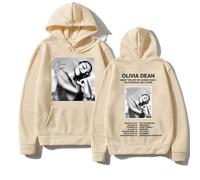ZMCLZMD Olivia Dean Hoodies l'art De l'amour Cartoon Print Vêtements Sweats À Capuche Y2K Vêtements De Rue-Khaki||l