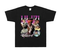 ZMCLZMD Rapper Lil Uzi Vert Manches Courtes Hip Hop Oversized T-Shirts 3D Imprimé Modèle Style Neutre Hommes Femmes-Black||s