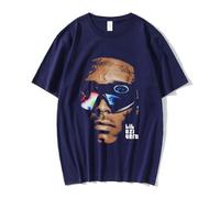 ZMCLZMD Rapper Lil Uzi Vert T-Shirt Graphique Coton Casual Loose T S Street Hip-hop Style Convient Aux Couples À La Fois Masculin Et Féminin-Navy Blue||s
