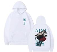 ZMCLZMD Singer Ado Sweats À Capuche Hibana World Tour 2025 Hoodie Retro Trendy Style Couple's Top Classique Kangaroo Pocket Cordon Hood Design Unisex-White||x_s