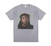 ZMCLZMD Unisex Rapper Lil Uzi Vert Mugshot T-Shirt Hip-Hop Tendance Casual T-Shirt À Manches Courtes Vêtements D'été XS-3XL-Light Grey||m