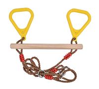 ZMCPODALK Barre de balançoire en Bois Robuste avec Anneaux, Barre de trapèze pour Enfants en Plein air, Barre de Gymnastique Haute résistance pour Cour de Jardin et Aire de Jeux, supportant