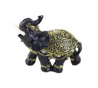 ZMCPODALK Statuette d’éléphant en résine Bleue, Statue Porte-Bonheur du Feng Shui pour la Richesse, Ornement décoratif avec Tenue cérémonielle, idéal pour l’entrée, Le Bureau ou Le Bureau à (Moyen)