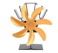 ZMCPODALK Ventilateur de poêle à chaleur alimenté par 7 lames, ventilateur de cheminée thermoélectrique pour foyers à bûches, ventilateur en alliage d’aluminium sans électricité à (Or)