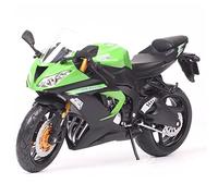 ZMDALI Modèle de Moto pour Kawasaki Ninja ZX-6R 1/12 Course Motocross Modèle Simulation Métal Rue Locomotive Moulé sous Pression Véhicule Réplique Collection Jouet Cadeau(ZX6R Green)