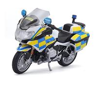 ZMDALI Modèle de Moto pour Yamaha FJR1300A Police Bike, pour BMW R 1200 RT UK Police Bike, 1:18 Modèle De Moto De Police, Décoration, Simulation, Cadeau(Yellow and Blue)