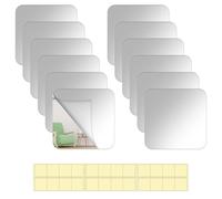 ZMDMAH 12 Pièces Miroir Autocollant Mural 15 X 15 cm Flexible Miroir Adhesif Mural, Acrylique Miroir Autocollant Carrés Adhésif, pour Décoration Salle de Bain Sport Salon Chambre
