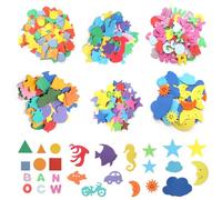 ZMDMAH 150 Pcs Autocollants 3D Autocollants en Mousse Auto-Adhésifs Gommettes Enfants en Mousse pour Scrapbooking Loisirs Créatifs Lettres Numéro Étoile Forme Géométrique