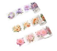 ZMDMAH 3 Rouleaux Washi Tape, Ruban Adhésif Décoratif 50mmx2m, Couleur pour Le Bricolage, L’art, Le Scrapbooking, Les Papiers Cadeau(Orangefarbene Rosen, Vermicelli-Rosen, Violette Rosen)