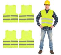 ZMDMAH 4 Pièces Gilet de Securite, Gilet Réfléchissant, Gilet Securite, Gilet Fluo, Gilet Securite Homme, Gilet Haute Visibilité Homme, Gilets de Sécurité pour Conducteurs Travailleurs Unisexe
