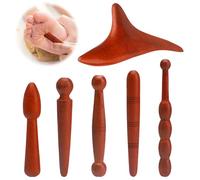 ZMDMAH 6 Pièces Appareil de Massage Bâton en Bois pour Points de Déclenchement Trigger Massage Musculaire Réflexologie Acupression pour Relaxation des Pieds du Cou des Épaules et Bras